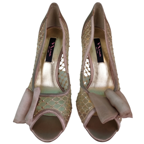 Nina 3" heels NWOT, Woman's size 9.5, tan - Picture 3 of 9